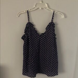 ⭕️ PRICE FIRM Rebecca Taylor Navy and Pink Polka Dot Camisole Size Medium